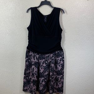 Enfocus Women Dress Sleeveless Pink Black Lace Design 14W